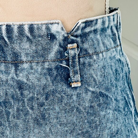 Bongo Contempo Casuals Vintage 80's Heavy Acid Wash High Rise Denim Skirt 27 - Picture 7 of 10